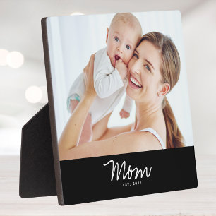 Custom Mom Established Modern Script Plaque