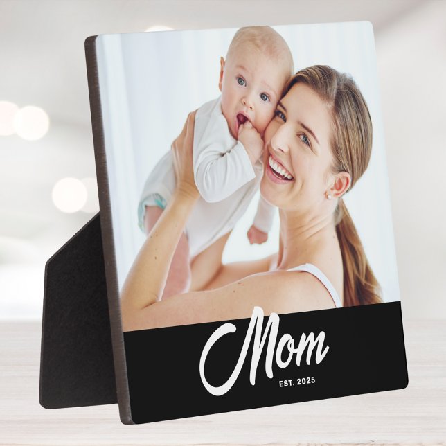 Custom Mom Established Modern Script Plaque (Creator Uploaded)