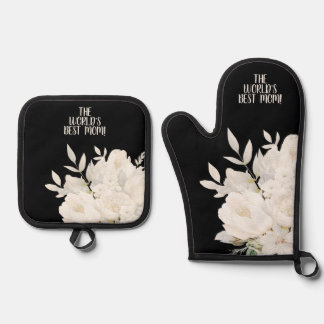 Custom Mom Happy Mother's Day Apron Oven Mitt & Pot Holder Set