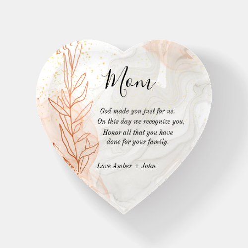 Custom Mom Heart Paperweight
