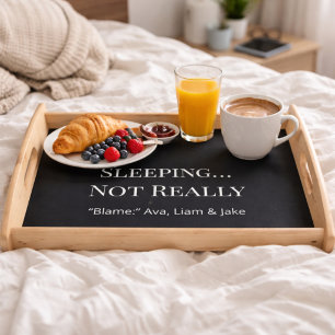 Custom Mom Humor Serving Tray Black White Gift