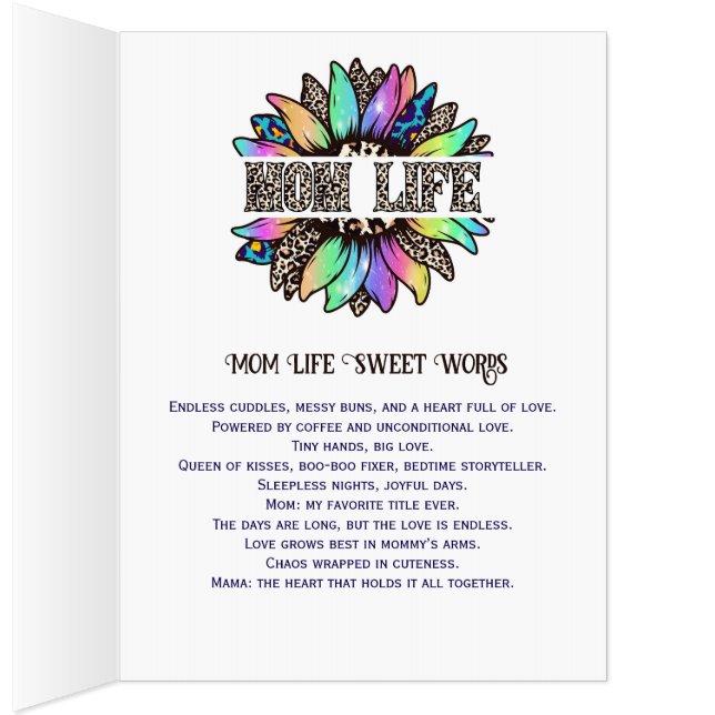 Custom Mom Life Photo Collage Card (Inside (Right))