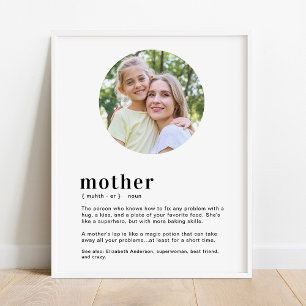 Custom Mom, Mother Definition Mother's Day Photo Poster