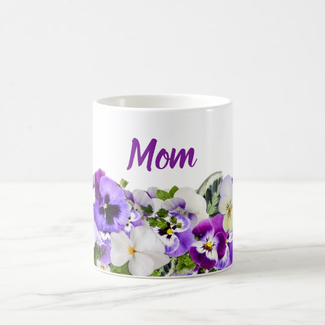 Custom Mom Mug with Purple Flowers (Center)