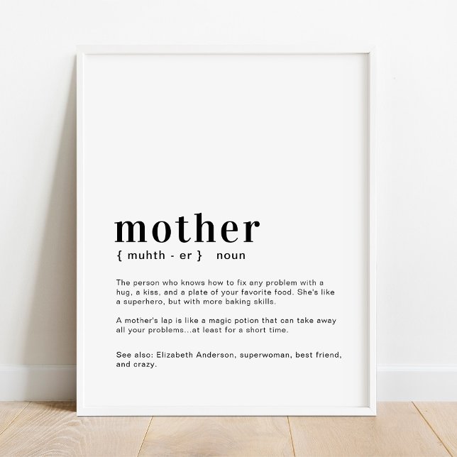 Custom Mom, Mum, Mother Definition Mother's Day Poster (Creator Uploaded)