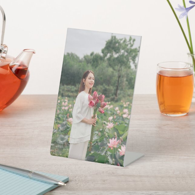 Custom Mom Photo Bouquet Pedestal Sign Personalize (In SItu)