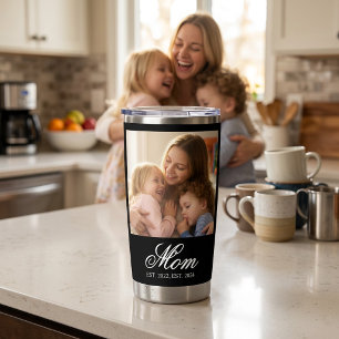 Custom Mom Photo & Established Year Script Insulated Tumbler