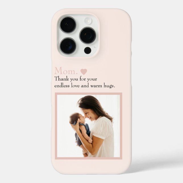 Custom "Mom" Photo Phone Case with Heart (Back)