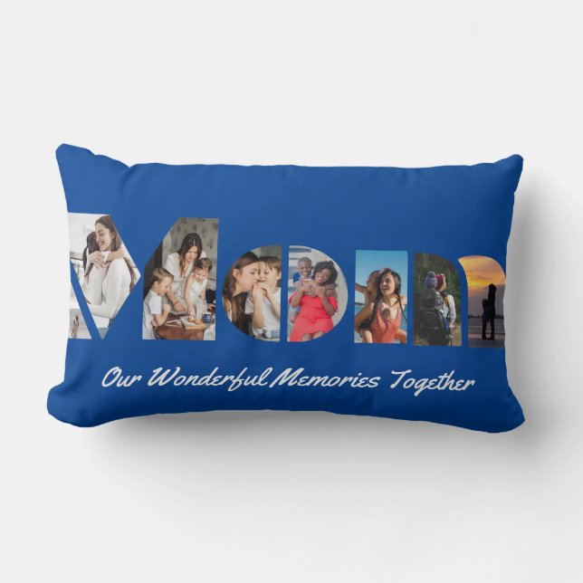 Custom Mom Photo Throw Pillow (Front)