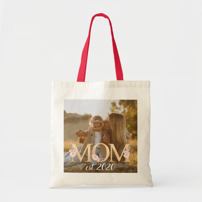 Custom Mom Photo  Tote Bag (Front)