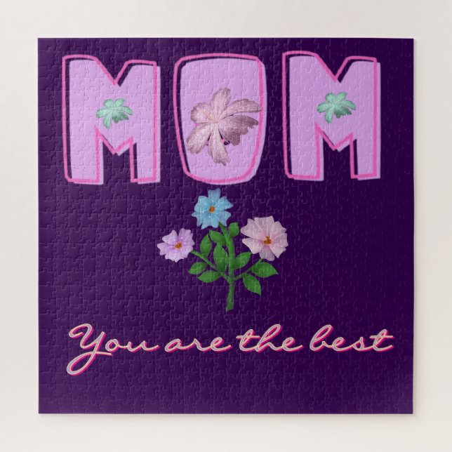 Custom Mom Typography Design,  Jigsaw Puzzle (Vertical)