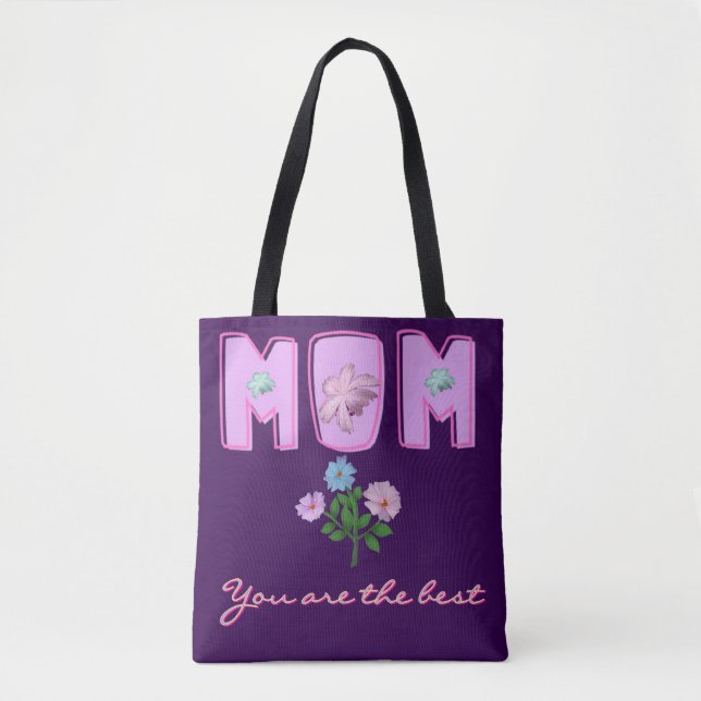 Custom Mom Typography Design,  Tote Bag (Front)