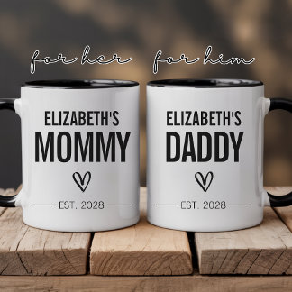 Custom Mommy and Daddy Gift Mug for New Parents