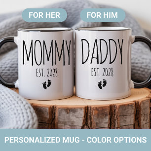 Custom Mommy and Daddy Mug Gift for New Parents