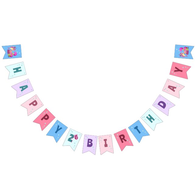 Custom Mommy Aunty Papa Daddy Shark Birthday Gift Bunting Flags (All)