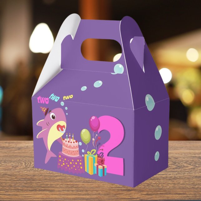 Custom Mommy Aunty Papa Daddy Shark Birthday Gift Favor Boxes (Creator Uploaded)