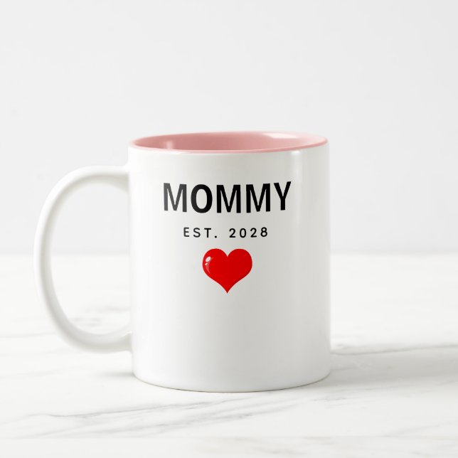 Custom Mommy & Daddy Mug Set Gift for Baby Shower (Left)