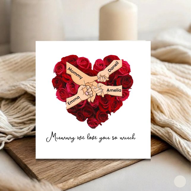 Custom Mommy From Kids Love Heart Mother's Day Card (Creator Uploaded)