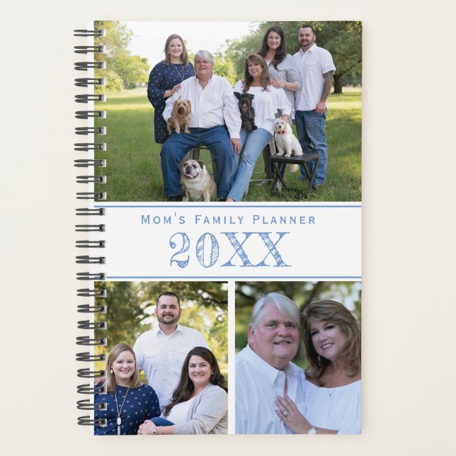 Custom Mom's Family Calendar Photo Modern Planner (Front)