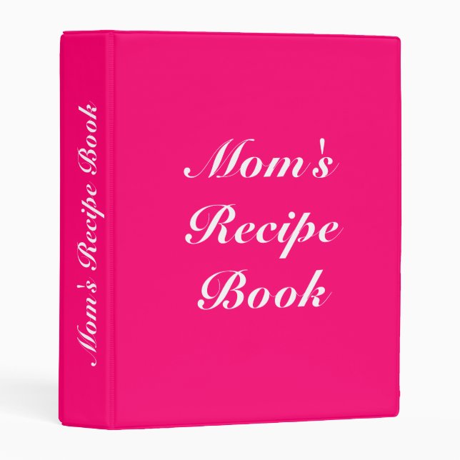 Custom Mom's Recipe Book Mother's day Birthday Mini Binder (Front/Spine)