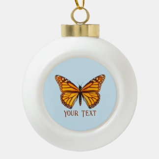 Custom Monarch Butterfly Ceramic Ball Christmas Ornament