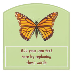 Custom Monarch Butterfly Garden Nature Door Sign