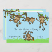 Custom Monkey Around Animals Birthday Invitation (Front/Back)