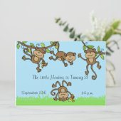 Custom Monkey Around Animals Birthday Invitation (Standing Front)