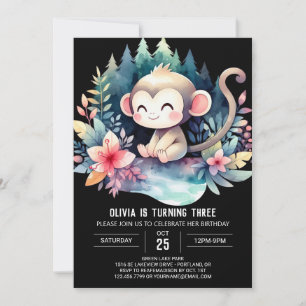 Custom Monkey Birthday Invitation