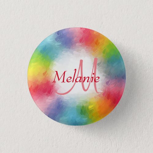 Custom Mono gram Colorful Modern Abstract Template Button
