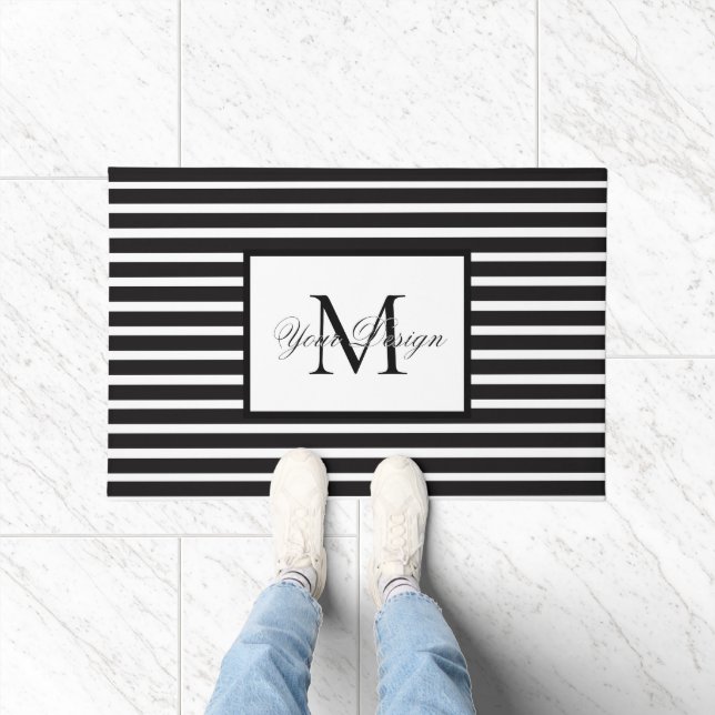Custom Monochrome Monogram Door Mat (Indoor)