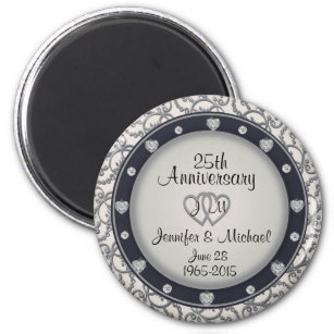 Custom Monogram 25th Anniversary Magnet