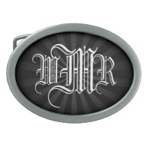 belt buckle with initials
