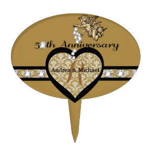 Custom Monogram 50th Anniversary Cake Topper