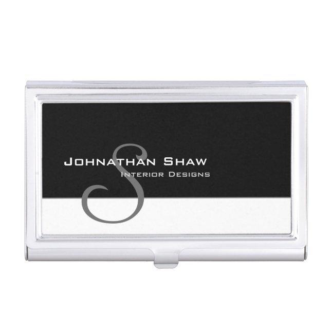 Custom Monogram 5 Business Card Holder (Front)
