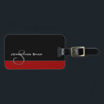 Custom Monogram 5 (Red) Luggage Tag<br><div class="desc">A very simple design of black & red. It's modern and elegant at the same time. Change the big letter "S" to the initial of your last name for a custom monogrammed look.</div>