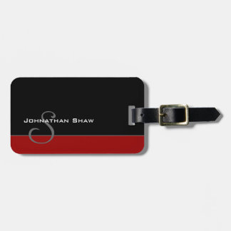 Custom Monogram 5 (Red) Luggage Tag