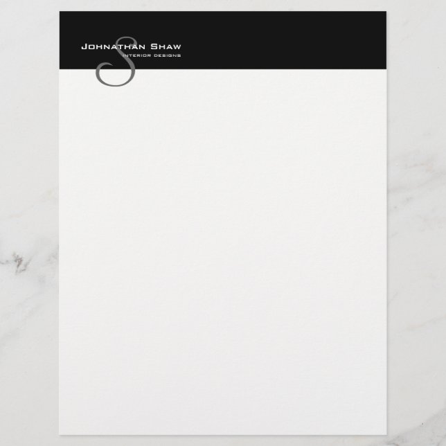 Custom Monogram 5L Letterhead (Front)