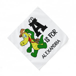 Custom monogram A is for Alligator funny reptile Bandana