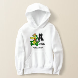 Custom monogram A is for Alligator funny reptile Hoodie