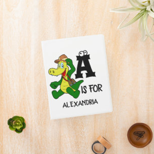 Custom monogram A is for Alligator funny reptile Mini Binder