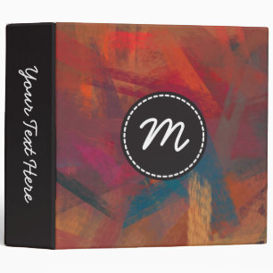 Custom Monogram Abstract Art Modern 2 3 Ring Binder