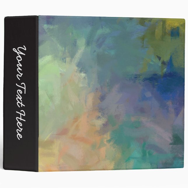 Custom Monogram Abstract Art Modern 3 Ring Binder (Front/Spine)
