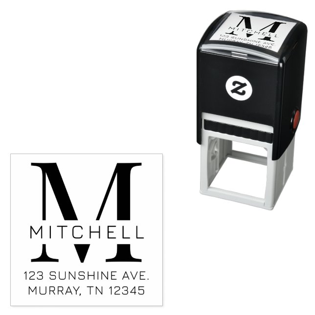 Custom Monogram Address Self-Inking Stamp (In Situ)