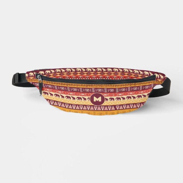 Custom Monogram African Pattern Fanny Pack (Front)