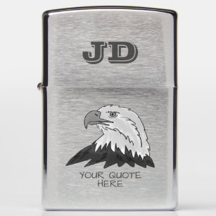 Custom monogram American eagle head Zippo Lighter