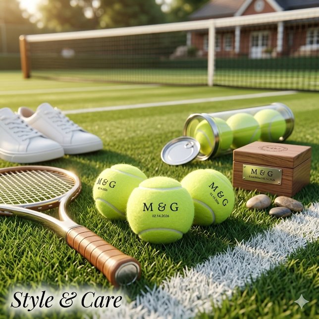 Custom Monogram and Date Generic Unbranded Tennis Balls (Custom Monogram and Date Generic Unbranded Tennis Balls)