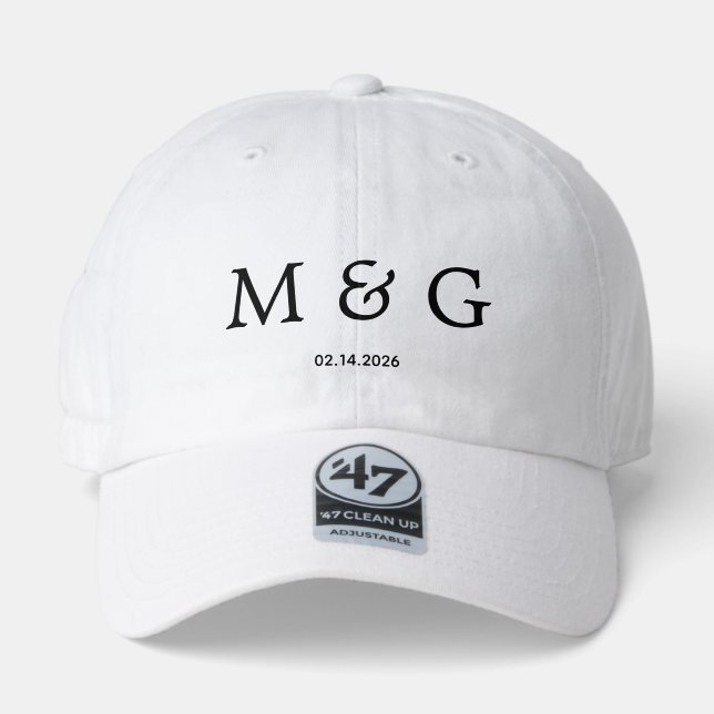Custom Monogram and Date Personalized 47 Brand Hat (Front)