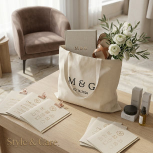 Custom Monogram and Date Personalized Budget Tote Bag
