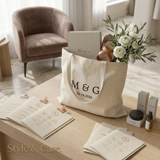 Custom Monogram and Date Personalized Budget Tote Bag (Custom Monogram and Date Personalized Budget Tote Bag)
